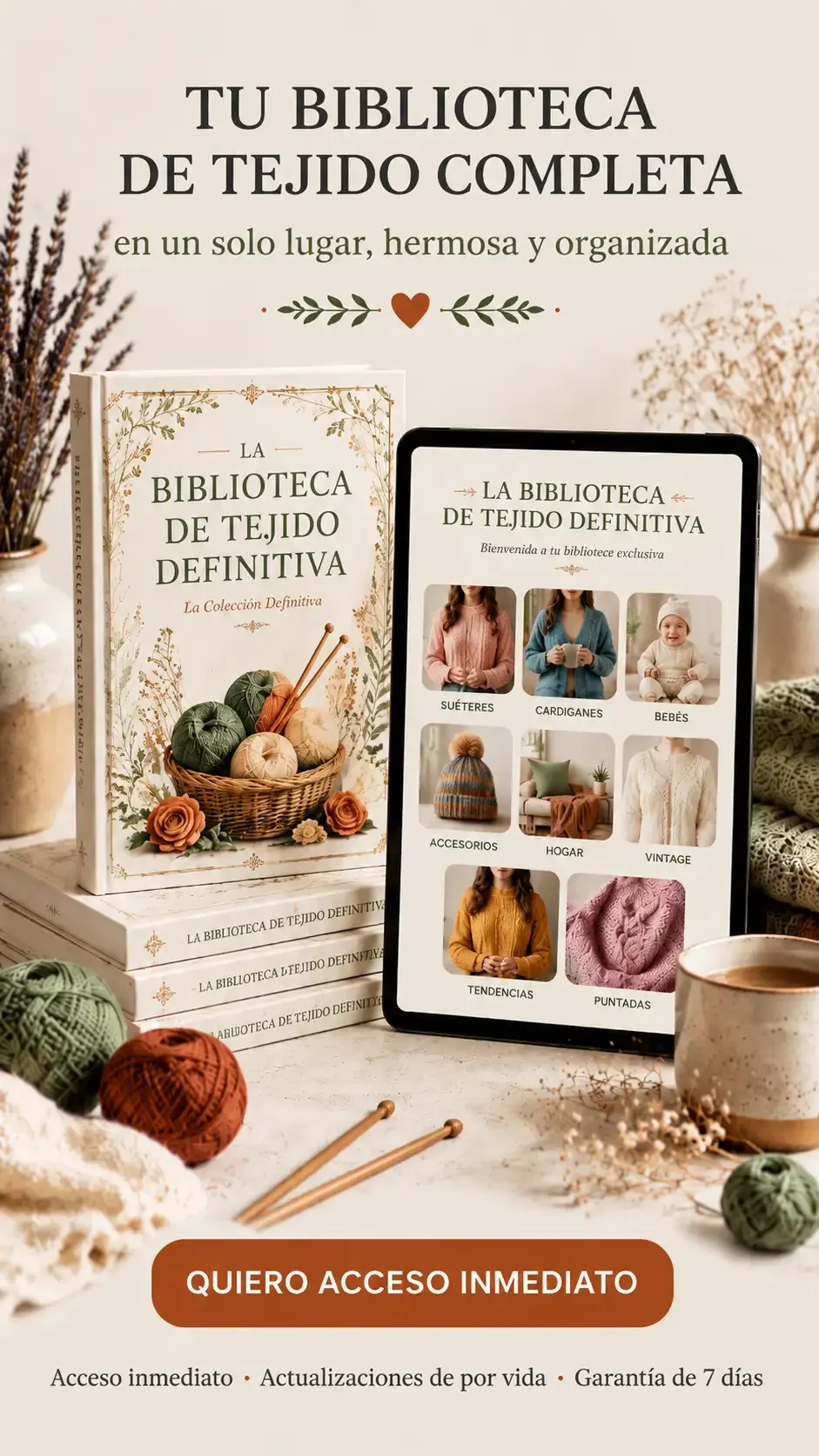 Tu entire biblioteca de tejido en un único lugar hermoso y organizado